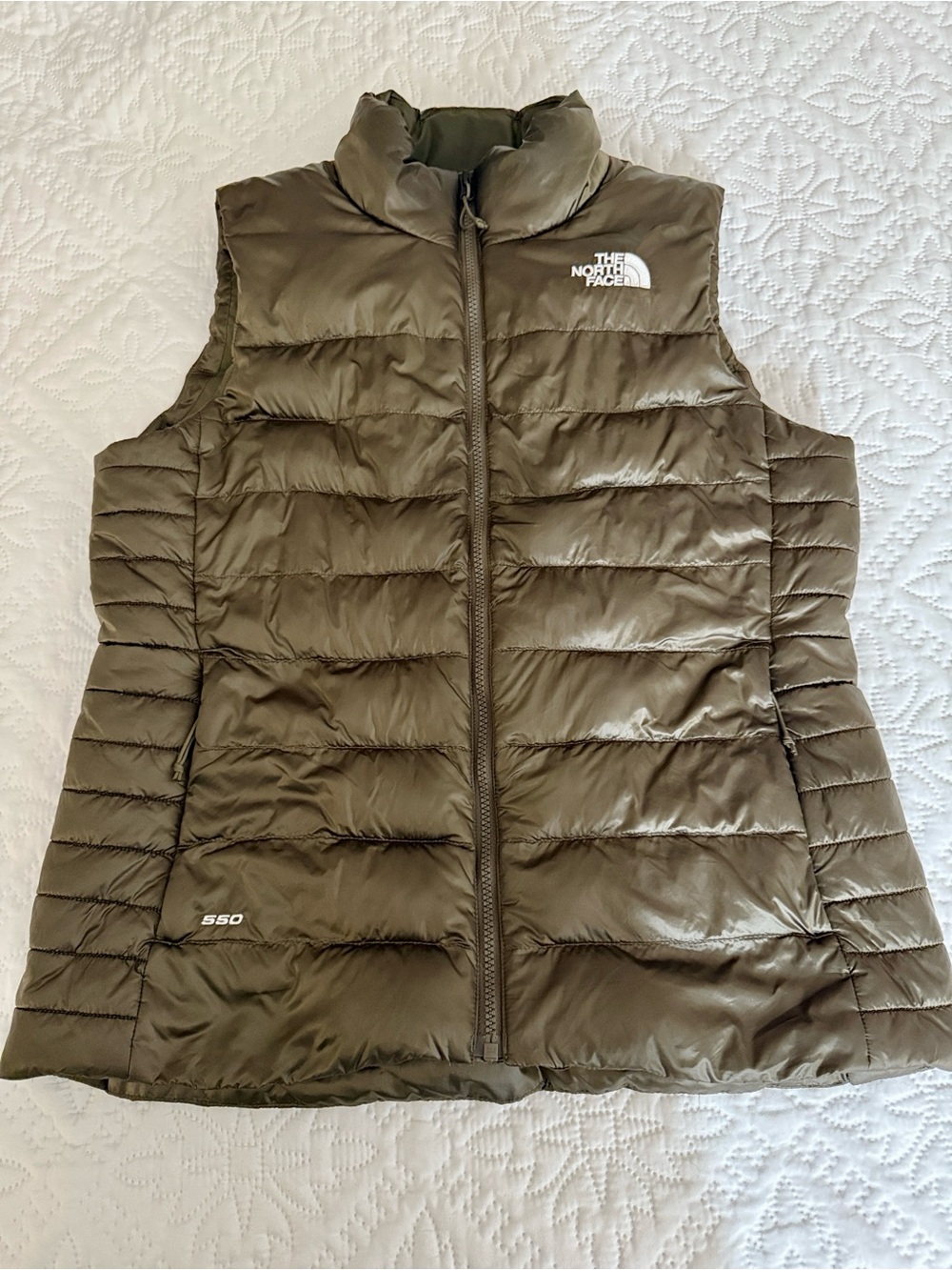 The North Face Women's Aconcagua 550-Fill Down Vest in Olive Green